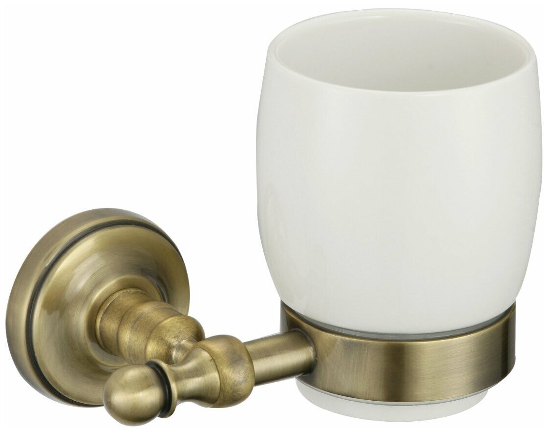 Стакан настенный, стеклянный для ванной комнаты GANZER GZ31060-D Бронза