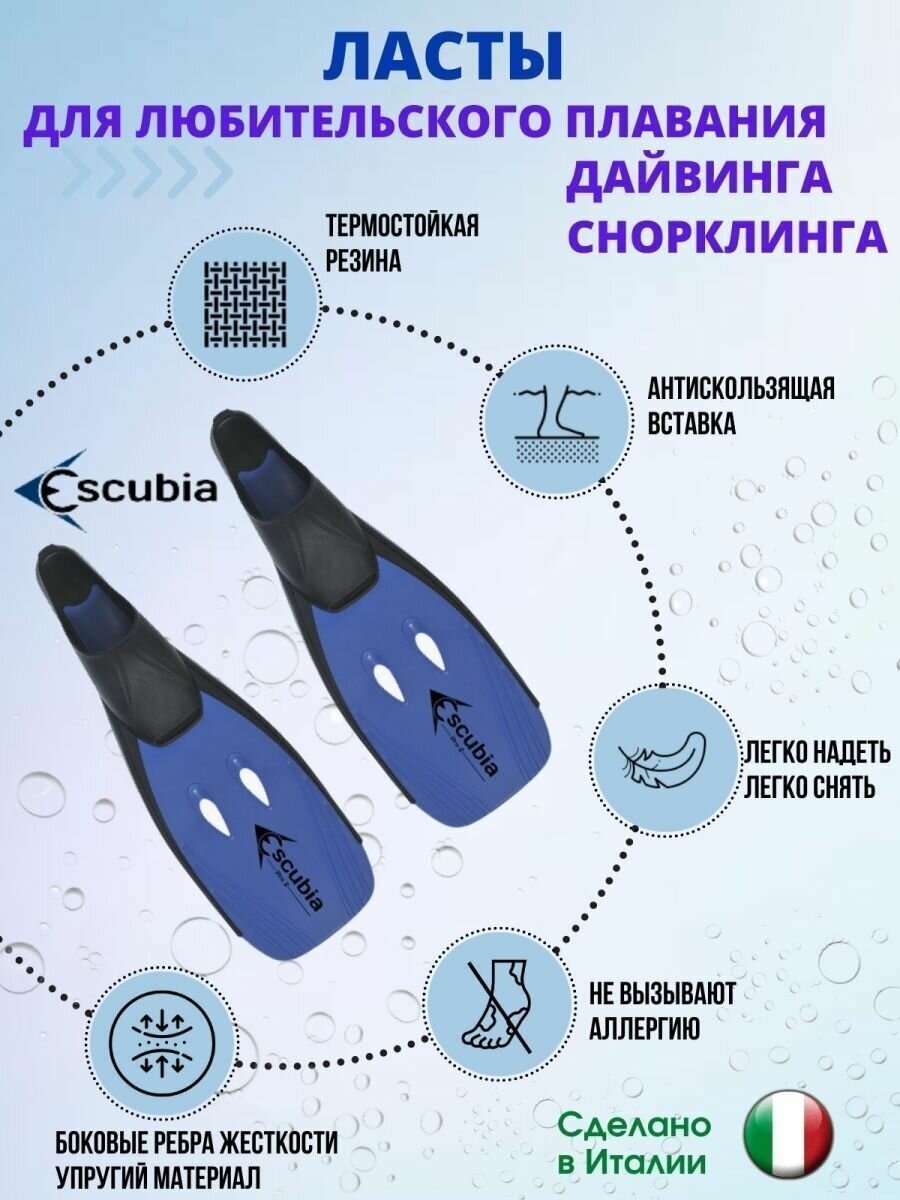 Ласты для плавания с закрытой пяткой 39-40