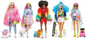 Barbie Extra Doll 1 in Rainbow Coat with Pet Poodle GVR04
