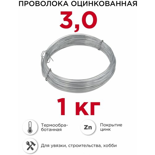 Проволока вязальная 3 мм 1 кг оцинкованная 620₽
