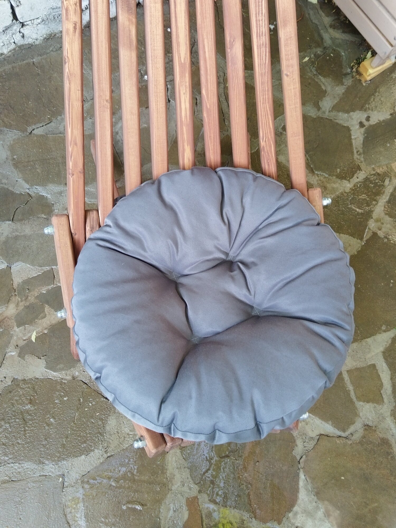 Подушка круглая для шезлонга, кресла кентукки / гамака / стула, цвет графит