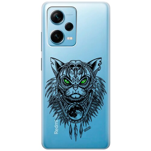 Силиконовый чехол на Xiaomi Redmi Note 12 Pro, Note 12 Pro+, Note 12 Explorer Edition с 3D принтом Shaman Cat прозрачный силиконовый чехол на xiaomi 12 pro сяоми 12 про с 3d принтом shaman cat прозрачный