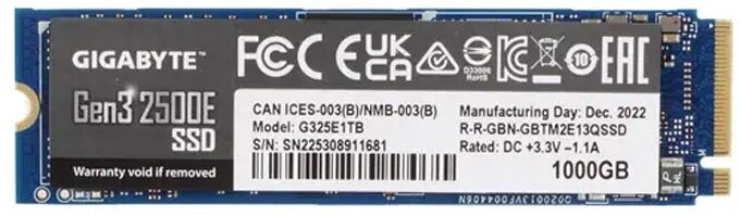Жесткий диск SSD Gigabyte 1000Gb M.2 2280 PCI Express [G325E1TB] - фото №12
