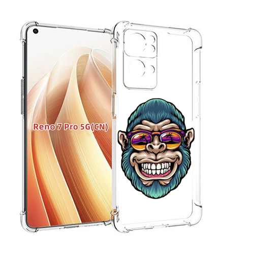 Чехол MyPads обезьяна улыбается для OPPO Reno7 Pro 5G задняя-панель-накладка-бампер