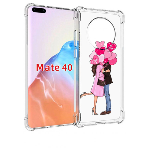 Чехол MyPads девушка-с-парнем-сердечки женский для Huawei Mate 40 / Mate 40E задняя-панель-накладка-бампер