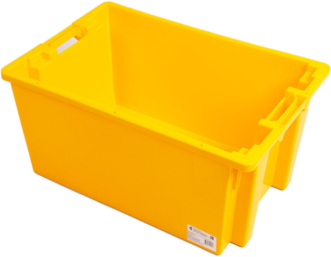 Пластиковый ящик(лоток) универсальный 600400300-00 морозостойкий, вкладываемый, желтый