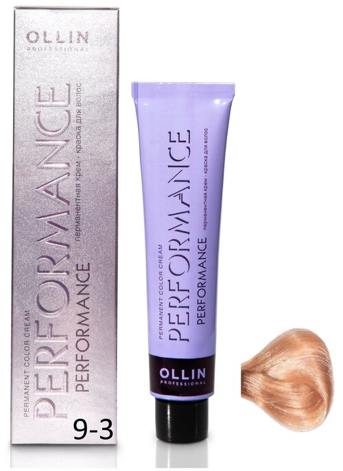 OLLIN Professional Performance перманентная крем-краска для волос, 9/3 блондин золотистый, 60 мл