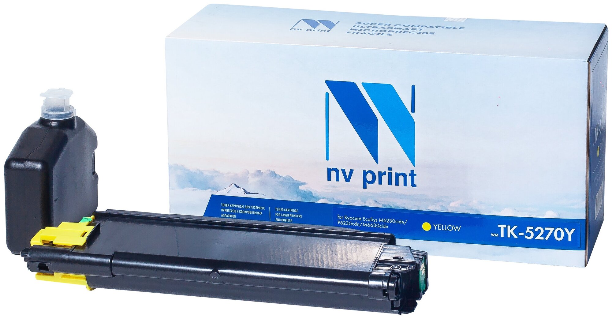 Тонер-картридж NV Print NV-TK5270Y для Kyocera ECOSYS M6230, Kyocera ECOSYS P6230 (совместимый, жёлтый, 6000 стр.)