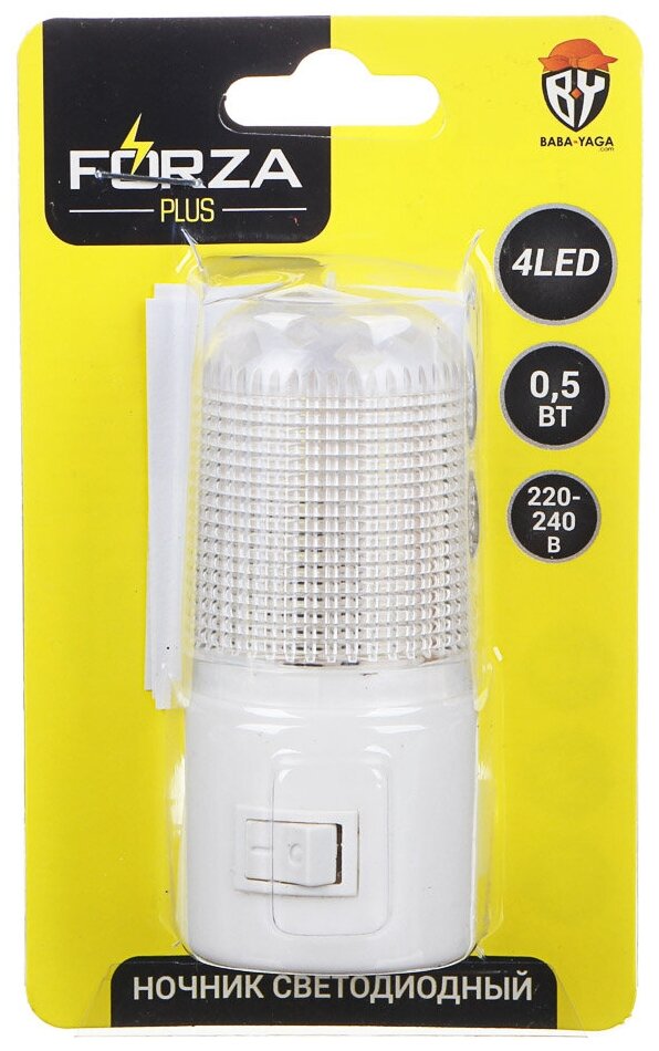Светодиодный ночник 4 LED, 220 В, 0,5 Вт, 8х7х3 см, с выключателем для рассеянного мягкого освещения - фотография № 8