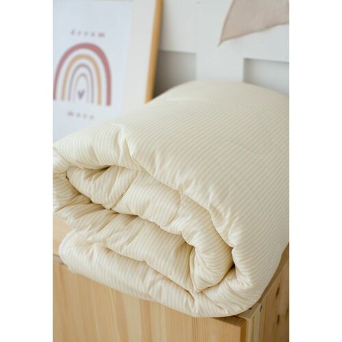 COROCOCO Одеяло стёганное Бежевая полоска 140х180 бамбук 150гр 2350₽