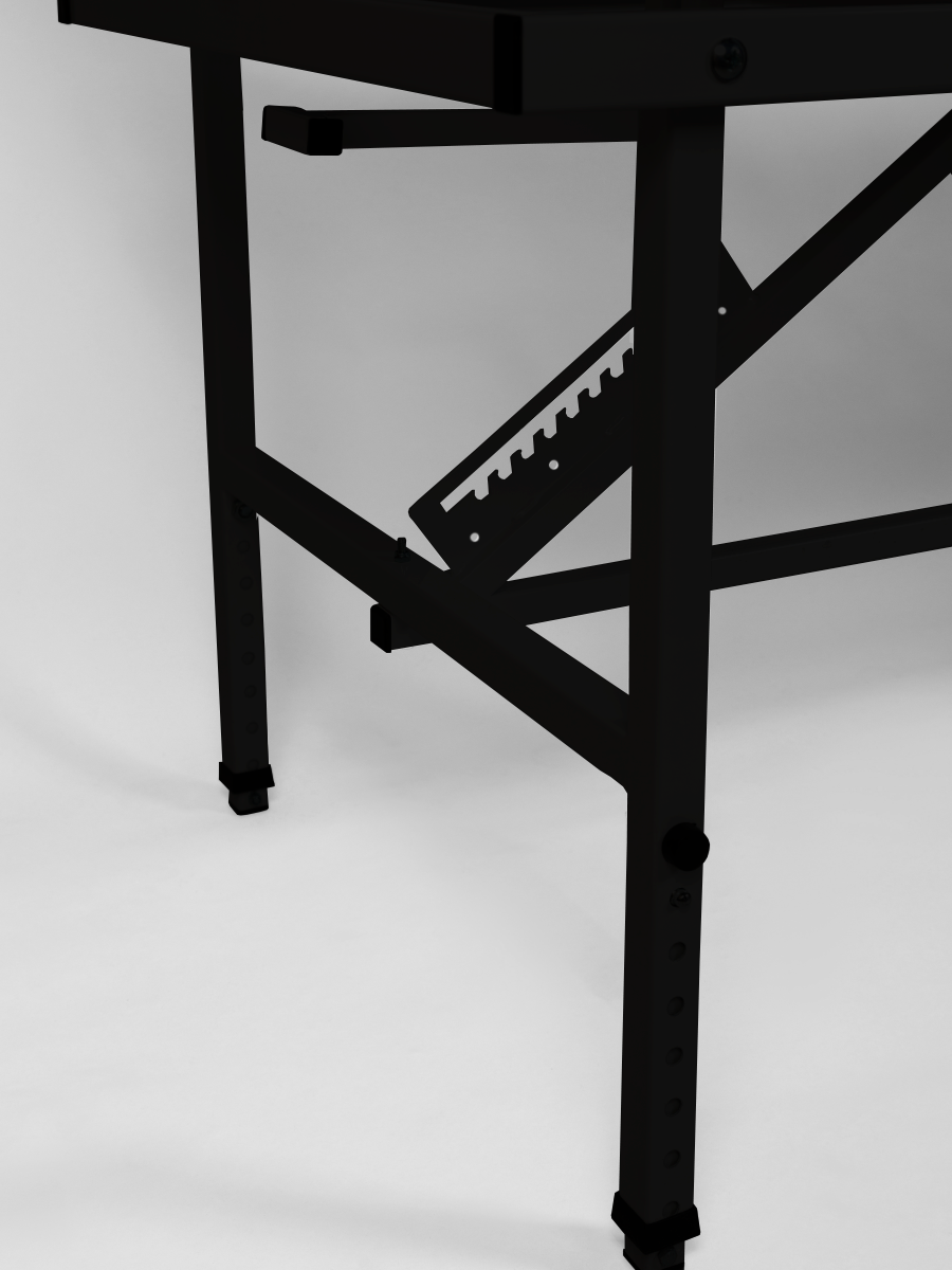 Cтол кушетка массажный стационарный с вырезом для лица и регулировкой высоты, с прошивкой 190*70, Уютный мастер, черный - фотография № 4
