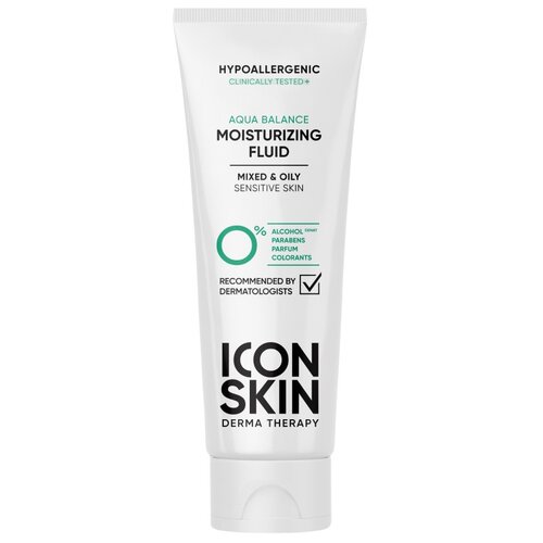 ICON SKIN / Увлажняющий гипоаллергенный флюид Aqua Balance для комбинированной и жирной кожи, 75 мл