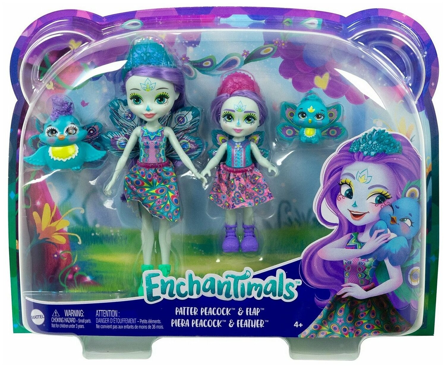 Набор игровой Enchantimals Сестрички с питомцами Пэттер и Пьера Павлина HCF83