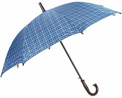 Зонт-трость BY, полуавтомат, купол 100 см, 8 спиц, синий