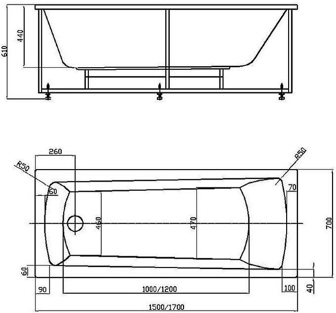 Акриловая ванна Aquatek Либра New 150х70 см LIB150N-0000008, белый - фото №4