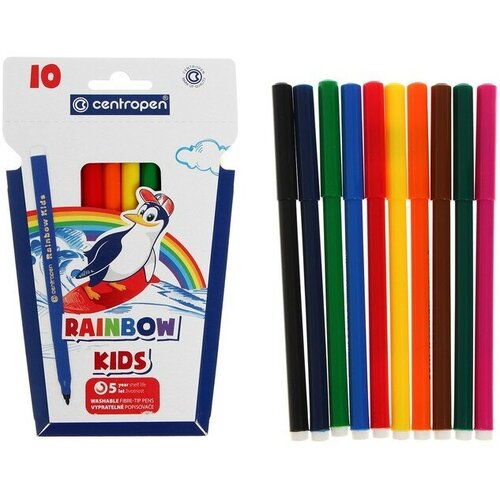 Фломастеры 10 цветов, 2.0 мм Теропром 7550 Rainbow Kids, линия 1.0 мм ТероПром 2468433