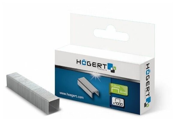 Скобы для степлера тип J, 10мм, 11,3мм, 1000шт. Hoegert Technik - фото №3