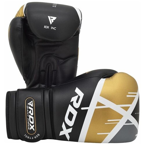 фото Боксерские тренировочные перчатки rdx bgr-f7 black golden 14 унций