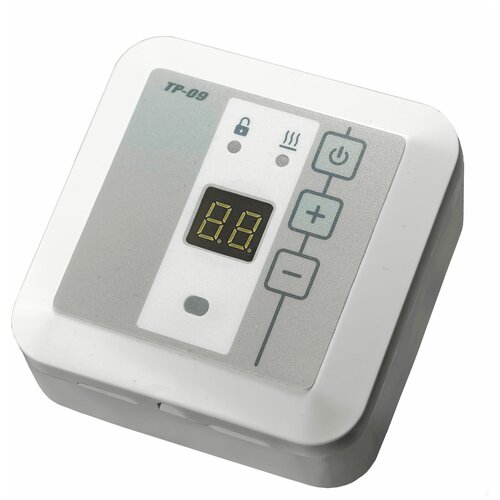 Терморегулятор ЭргоЛайт ТР-09 ВП (с датчиком температуры воздуха и пола) Накладной Белый