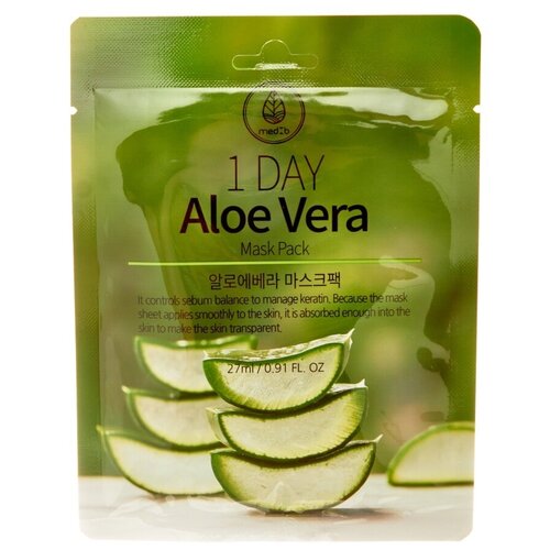 Тканевая маска с экстрактом Алоэ Вера Med B 1 Day Aloe Vera Mask Pack, 27 мл