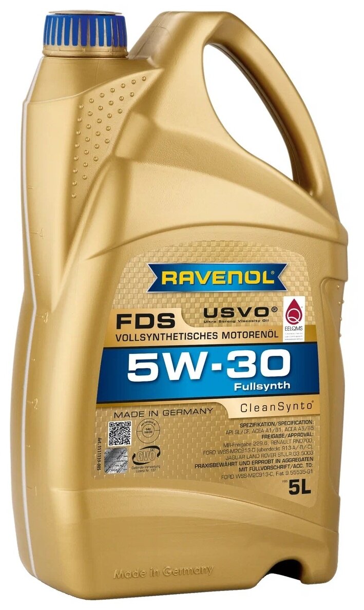 Синтетическое моторное масло RAVENOL FDS SAE 5W-30, 5 л