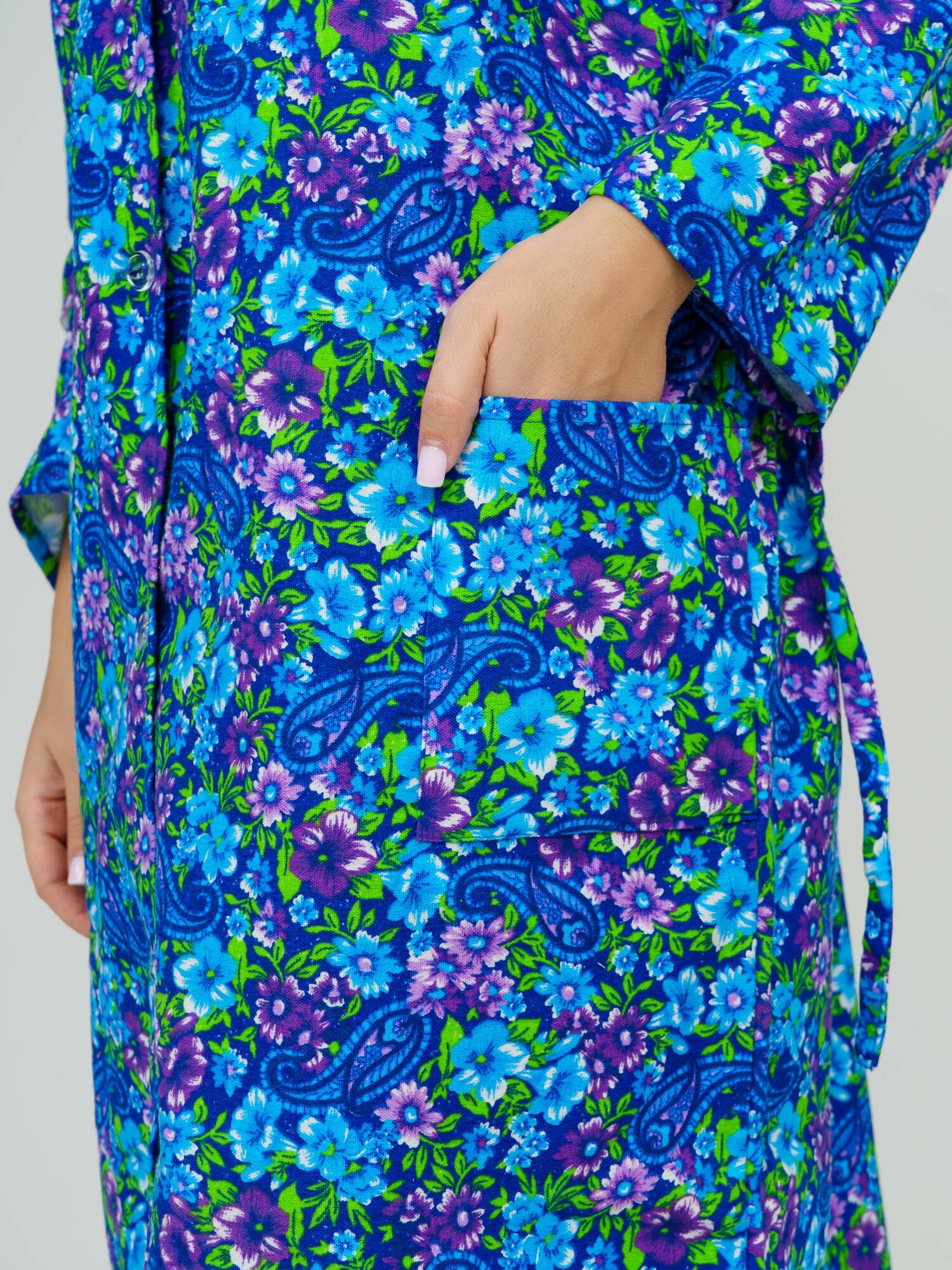 Женский фланелевый халат цвет микс 60 - фотография № 11