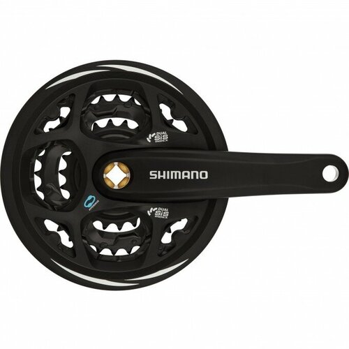 Система шатунов Shimano Altus FC-M311, квадрат, 170 мм, 42/32/22T, зашита, черный, EFCM311C222CL система shimano altus fc m311 7 8ск квадрат 48 38 28t 170mm черная