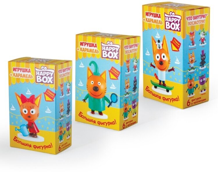 Фигурка и Карамель Happy Box Три Кота 30 гр