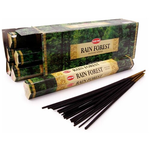 Благовония палочки HEM Тропический лес Rain Forest 120 шт благовоние hem имбирь ginger блок 6 упаковок