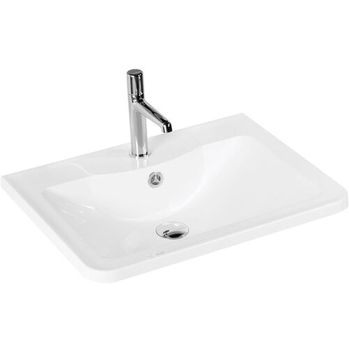 Раковина из литьевого мрамора BelBagno BB700/455-LV-MR-ALR 700х455х145 Полувстраиваемая/подвесная, цвет белый