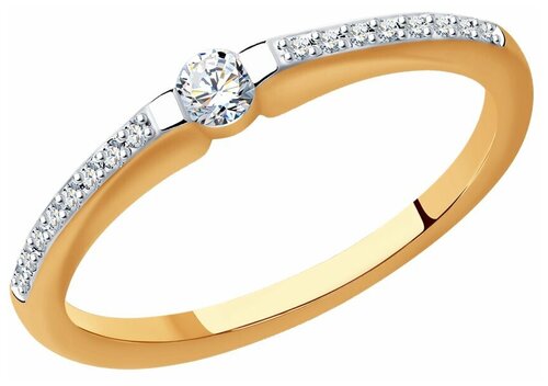 Кольцо Diamant online, золото, 585 проба, бриллиант, размер 19