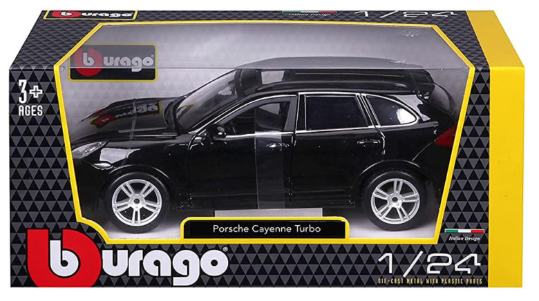 Машинка металлическая 1:24 Bburago PORSCHE CAYENNE TURBO BLACK 18-21056