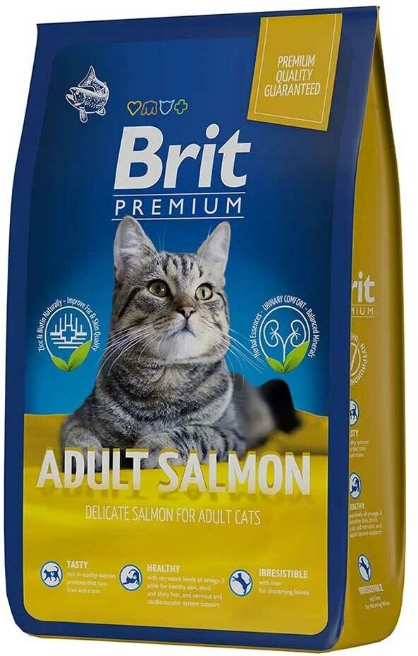 Сухой корм Brit для кошек лосось premium cat adult salmon 400г 5049035