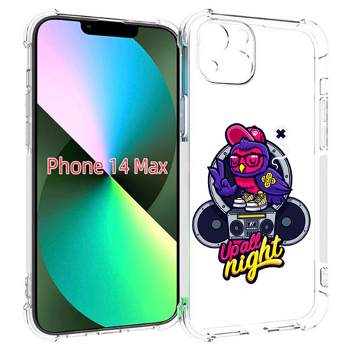 Чехол MyPads попугай любит музыку для iPhone 14 Plus (6.7) задняя-панель-накладка-бампер