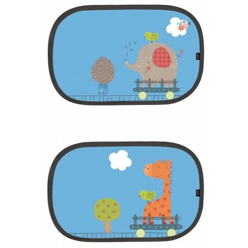 Солнцезащитные шторки Tenda Giraffe Elephant 2 шт. Голубой
