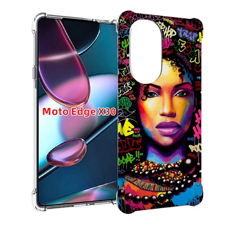 Чехол MyPads девушка-в-граффити женский для Motorola Moto Edge X30 задняя-панель-накладка-бампер