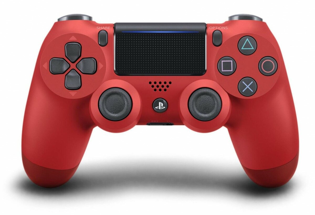 Беспроводной геймпад для PlayStation 4 (Оригинал), модель Красный (Red) V2. Джойстик совместимый с PS4, PC и Mac, Apple, Android.