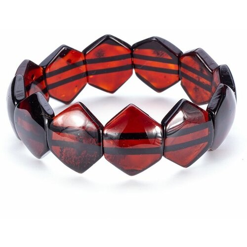 фото Шикарный браслет из ромбовидных пластин вишнёвого янтаря "наоми" амберпрофи