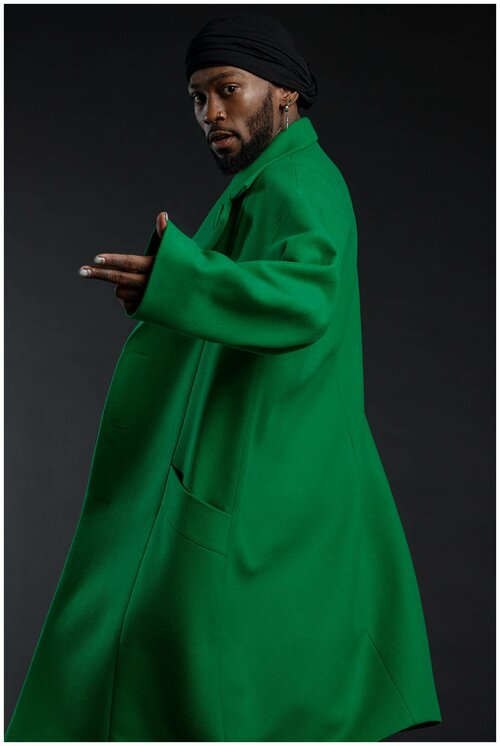 Пальто ZNWR демисезонное, силуэт прямой, удлиненное, карманы, подкладка, размер M, зеленый