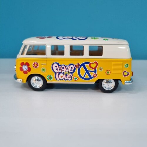 Машина Volkswagen Classical Bus 1962 (желтая) Kinsmart инерционная 1/32