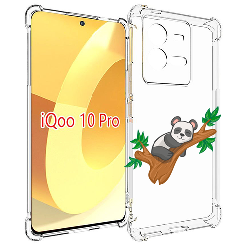 Чехол MyPads панда-на-деревце для Vivo iQOO 10 Pro задняя-панель-накладка-бампер