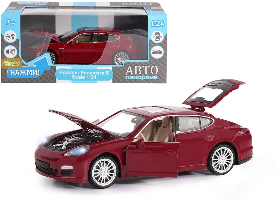 Масштабная модель автопанорама JB1251133 Porsche Panamera S, 1:24, красный