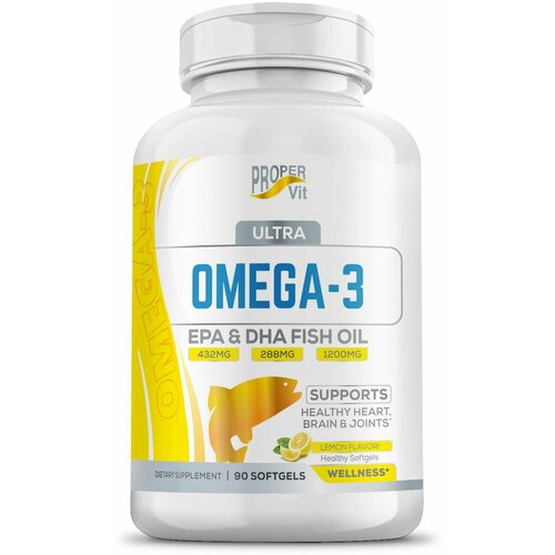 Омега-3 Fish Oil 1200 мг Proper Vit со вкусом лимона 90 капсул