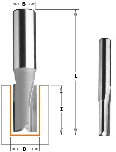 Фреза концевая пазовая D=7,0 I=18,0 S=8,0 L=48,0 CMT 911.0718