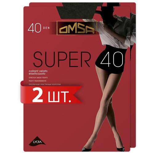 фото Колготки omsa super, 40 den, с шортиками, 2 шт., размер 5, серый