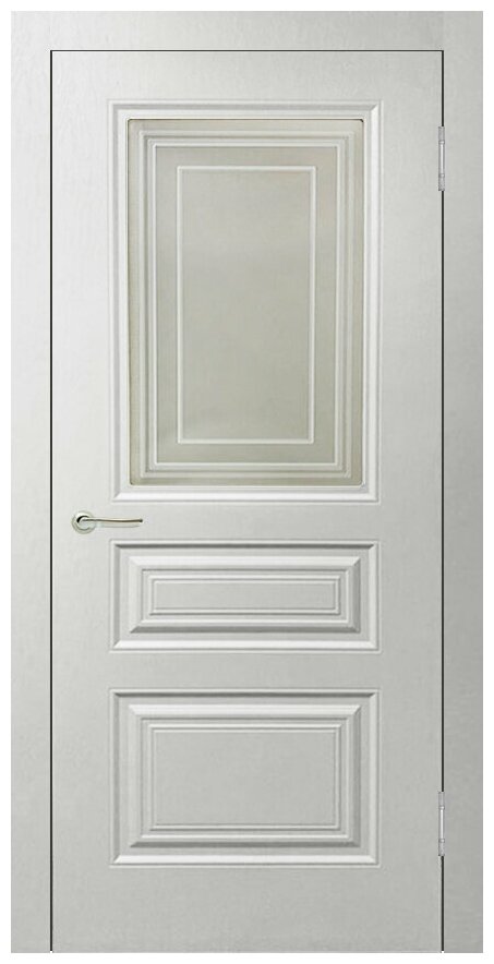 Дверь Верда Роял 3 остекленная Винил Стекло фотопечать Белый 2000*600 + коробка и наличники