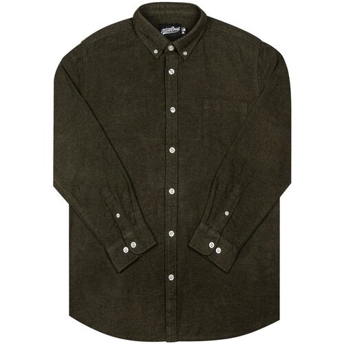 Рубашка Street Soul, повседневный стиль, прямой силуэт, длинный рукав, манжеты, размер 46/48, зеленый