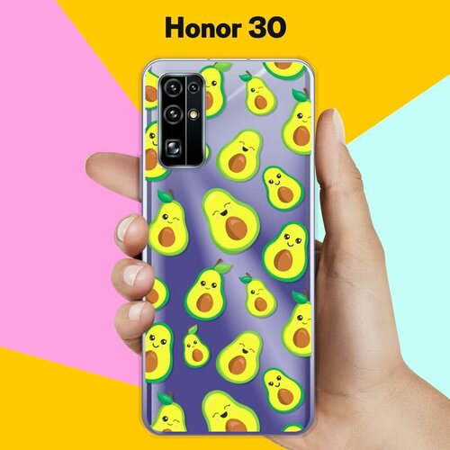 Силиконовый чехол на Honor 30 Узор из авокадо / для Хонор 30 силиконовый чехол узор из цветов на honor 30