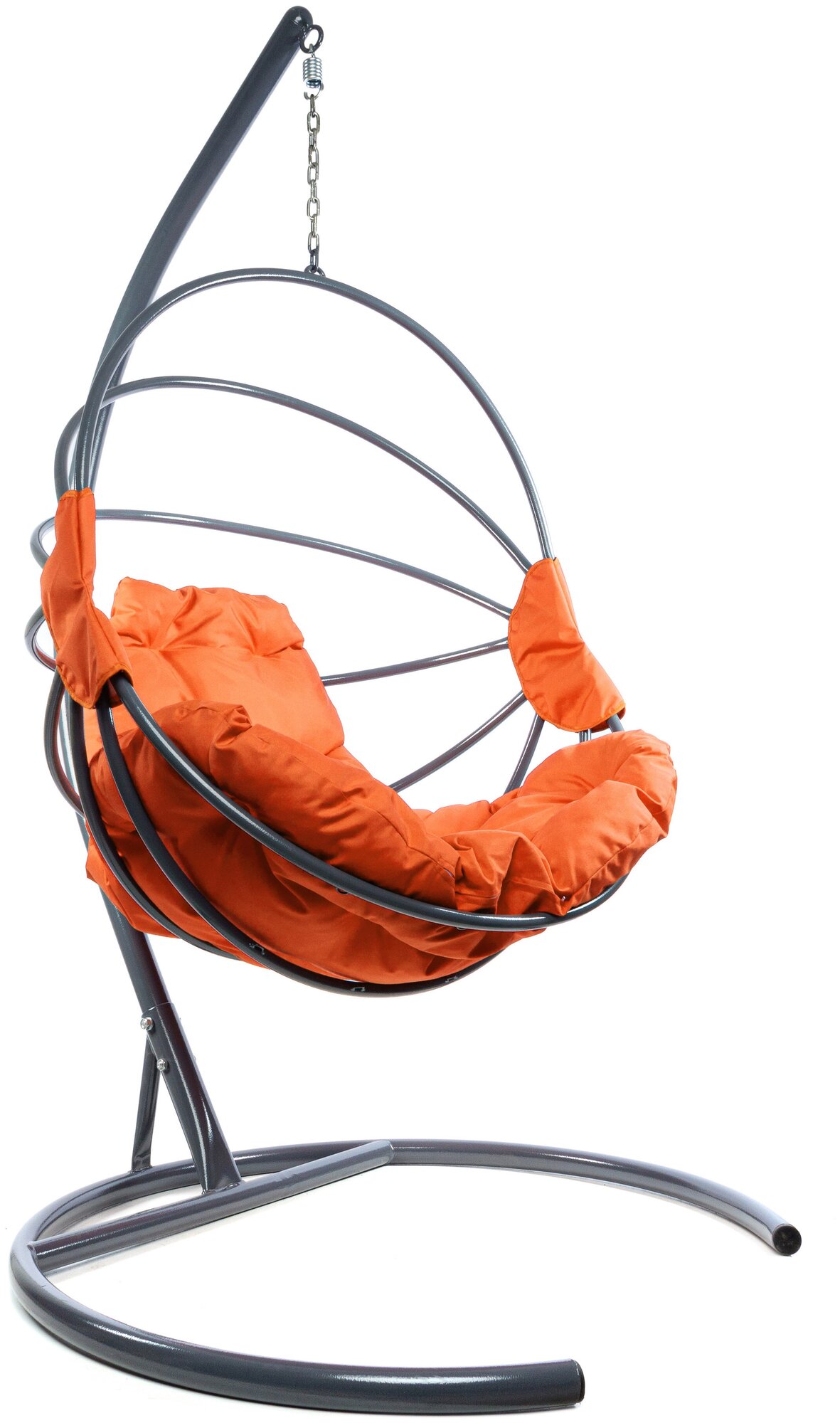 Подвесное кресло M-Group веер, разборный серый, оранжевая подушка - фотография № 6