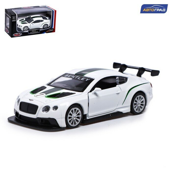 Машина металлическая BENTLEY CONTINENTAL GT3, 1:43, инерция, открываются двери, цвет белый